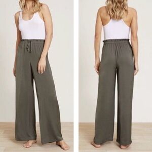 Barefoot Dreams Washed Satin Paperbag Wide Leg Pants